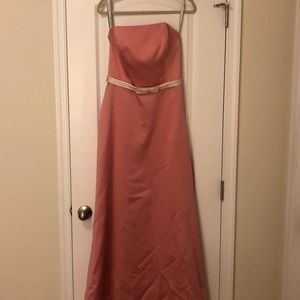 Alfred Angelo Peach strapless formal gown